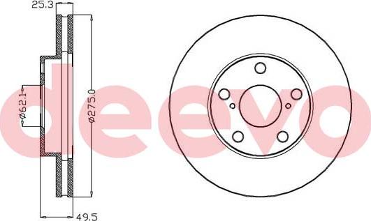 DEEVO BD15040 - Гальмівний диск avtolavka.club