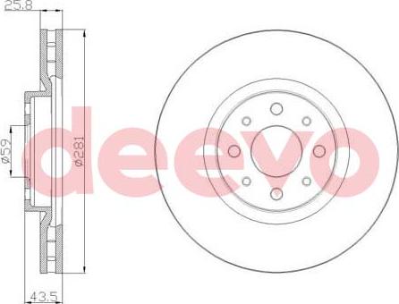 DEEVO BD15100 - Гальмівний диск avtolavka.club