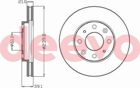 DEEVO BD15300 - Гальмівний диск avtolavka.club