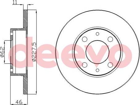 DEEVO BD10700 - Гальмівний диск avtolavka.club