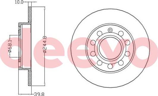 DEEVO BD13820 - Гальмівний диск avtolavka.club