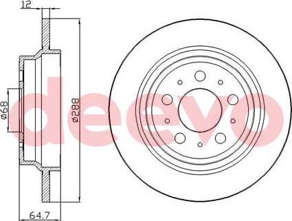 DEEVO BD12480 - Гальмівний диск avtolavka.club