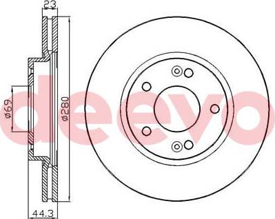 DEEVO BD35820 - Гальмівний диск avtolavka.club