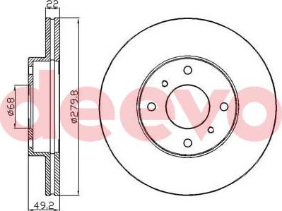 DEEVO BD31600 - Гальмівний диск avtolavka.club