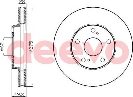 DEEVO BD29400 - Гальмівний диск avtolavka.club