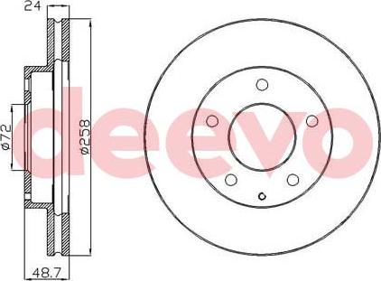 DEEVO BD29080 - Гальмівний диск avtolavka.club