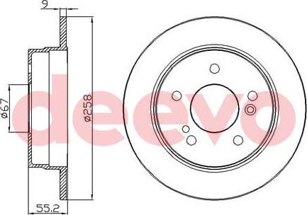 DEEVO BD29160 - Гальмівний диск avtolavka.club