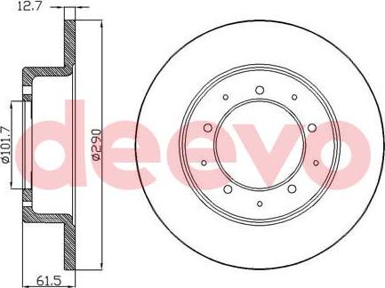 DEEVO BD25520 - Гальмівний диск avtolavka.club