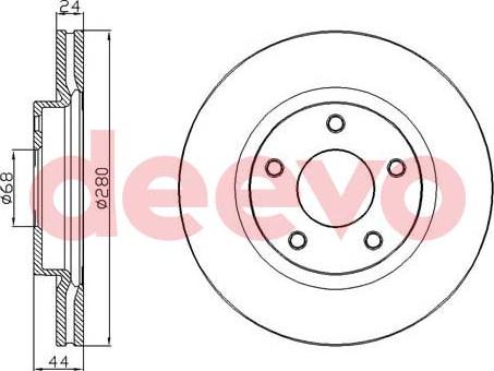 DEEVO BD25080 - Гальмівний диск avtolavka.club