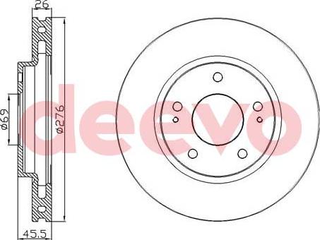 DEEVO BD25320 - Гальмівний диск avtolavka.club