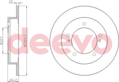 DEEVO BD26220 - Гальмівний диск avtolavka.club