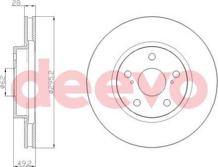 DEEVO BD21560 - Гальмівний диск avtolavka.club