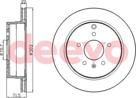 DEEVO BD21500 - Гальмівний диск avtolavka.club