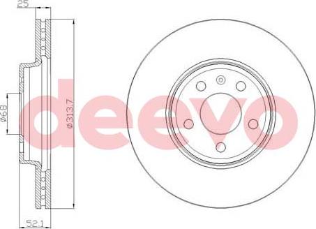 DEEVO BD21680 - Гальмівний диск avtolavka.club