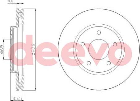 DEEVO BD23380 - Гальмівний диск avtolavka.club