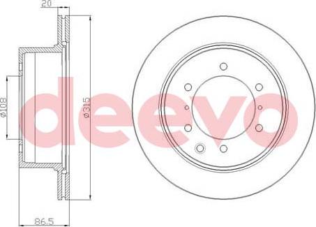 DEEVO BD22500 - Гальмівний диск avtolavka.club