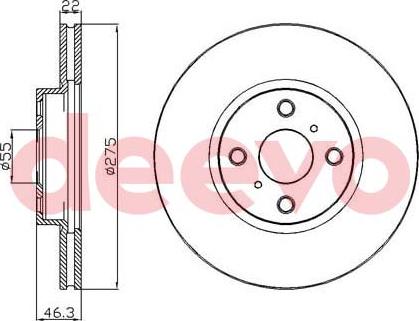 DEEVO BD22140 - Гальмівний диск avtolavka.club