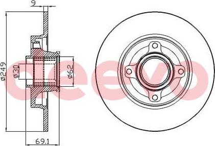 DEEVO BD22700 - Гальмівний диск avtolavka.club