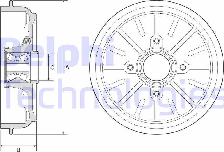 Delphi BFR576 - Гальмівний барабан avtolavka.club