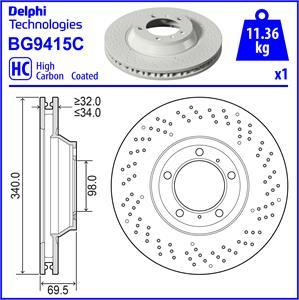 Delphi BG9415C - Гальмівний диск avtolavka.club