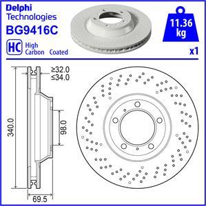 Delphi BG9416C - Гальмівний диск avtolavka.club