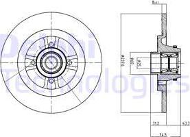 Delphi BG9025RSC - Гальмівний диск avtolavka.club