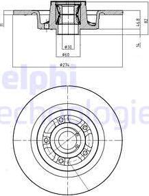 Delphi BG9026RS - Гальмівний диск avtolavka.club