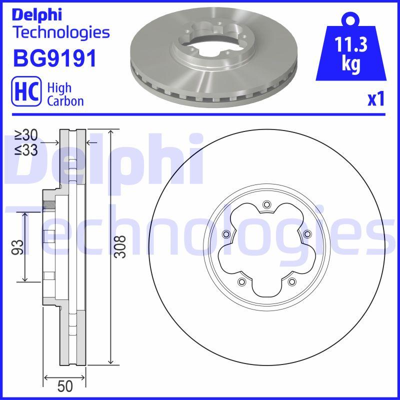 Delphi BG9191 - Гальмівний диск avtolavka.club