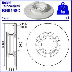 Delphi BG9198C - Гальмівний диск avtolavka.club