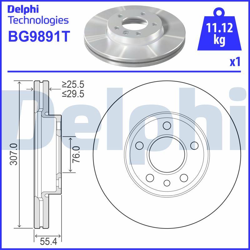 Delphi BG9891T - Гальмівний диск avtolavka.club