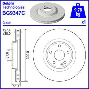 Delphi BG9347C - Гальмівний диск avtolavka.club