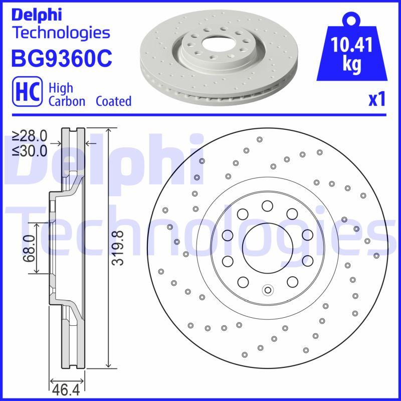 Delphi BG9360C - Гальмівний диск avtolavka.club