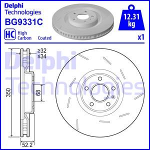 Delphi BG9331C-19B1 - Гальмівний диск avtolavka.club