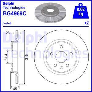 Delphi BG4969C - Гальмівний диск avtolavka.club