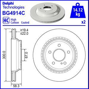 Delphi BG4914C - Гальмівний диск avtolavka.club