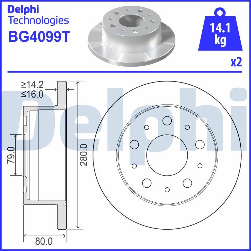 Delphi BG4099T - Гальмівний диск avtolavka.club