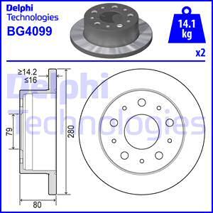 Delphi BG4099 - Гальмівний диск avtolavka.club