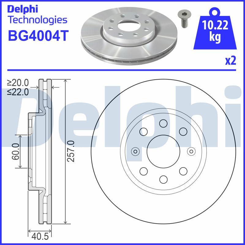 Delphi BG4004T - Гальмівний диск avtolavka.club