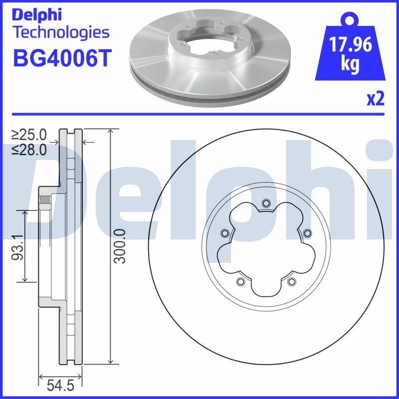 Delphi BG4006T - Гальмівний диск avtolavka.club