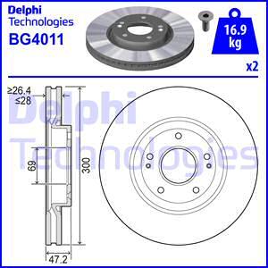 Delphi BG4011 - Гальмівний диск avtolavka.club
