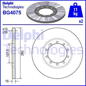 Delphi BG4075 - Гальмівний диск avtolavka.club