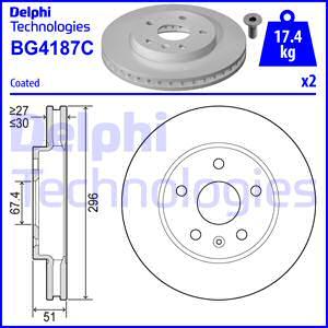 Delphi BG4187-C - Гальмівний диск avtolavka.club