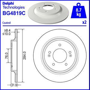 Delphi BG4819C-18B1 - Гальмівний диск avtolavka.club