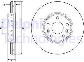 Delphi BG4815C - Гальмівний диск avtolavka.club