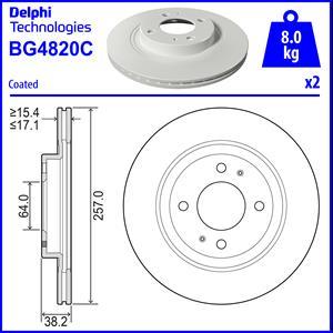 Delphi BG4820C - Гальмівний диск avtolavka.club
