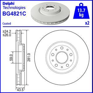 Delphi BG4821C - Гальмівний диск avtolavka.club