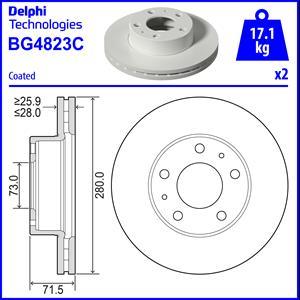 Delphi BG4823C - Гальмівний диск avtolavka.club