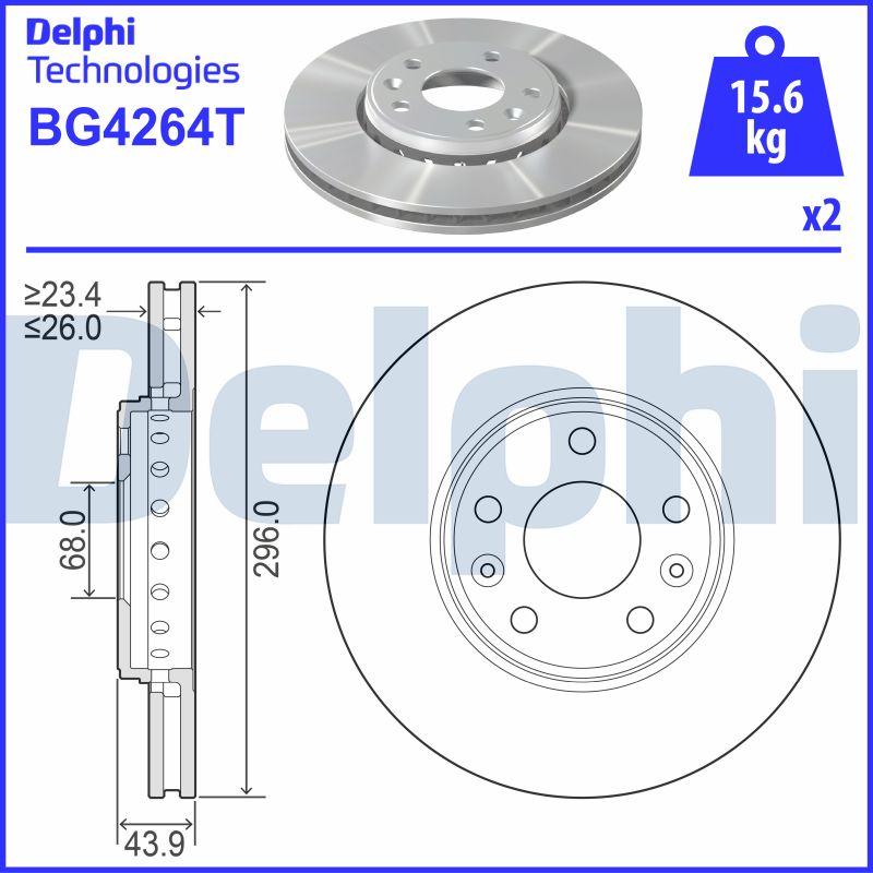 Delphi BG4264T - Гальмівний диск avtolavka.club