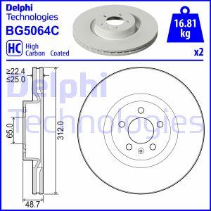 Delphi BG5064C - Гальмівний диск avtolavka.club