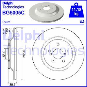 Delphi BG5005C-18B1 - Гальмівний диск avtolavka.club